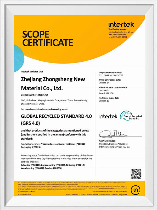 Scope certificate